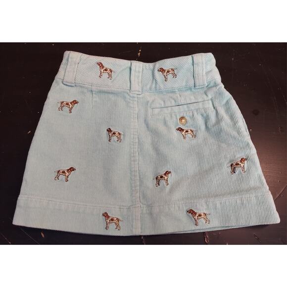 RL RALPH LAUREN Corduroy Girls Sz 6 Skirt Embroidered Dog Blue Turquoise pj - Picture 3 of 3